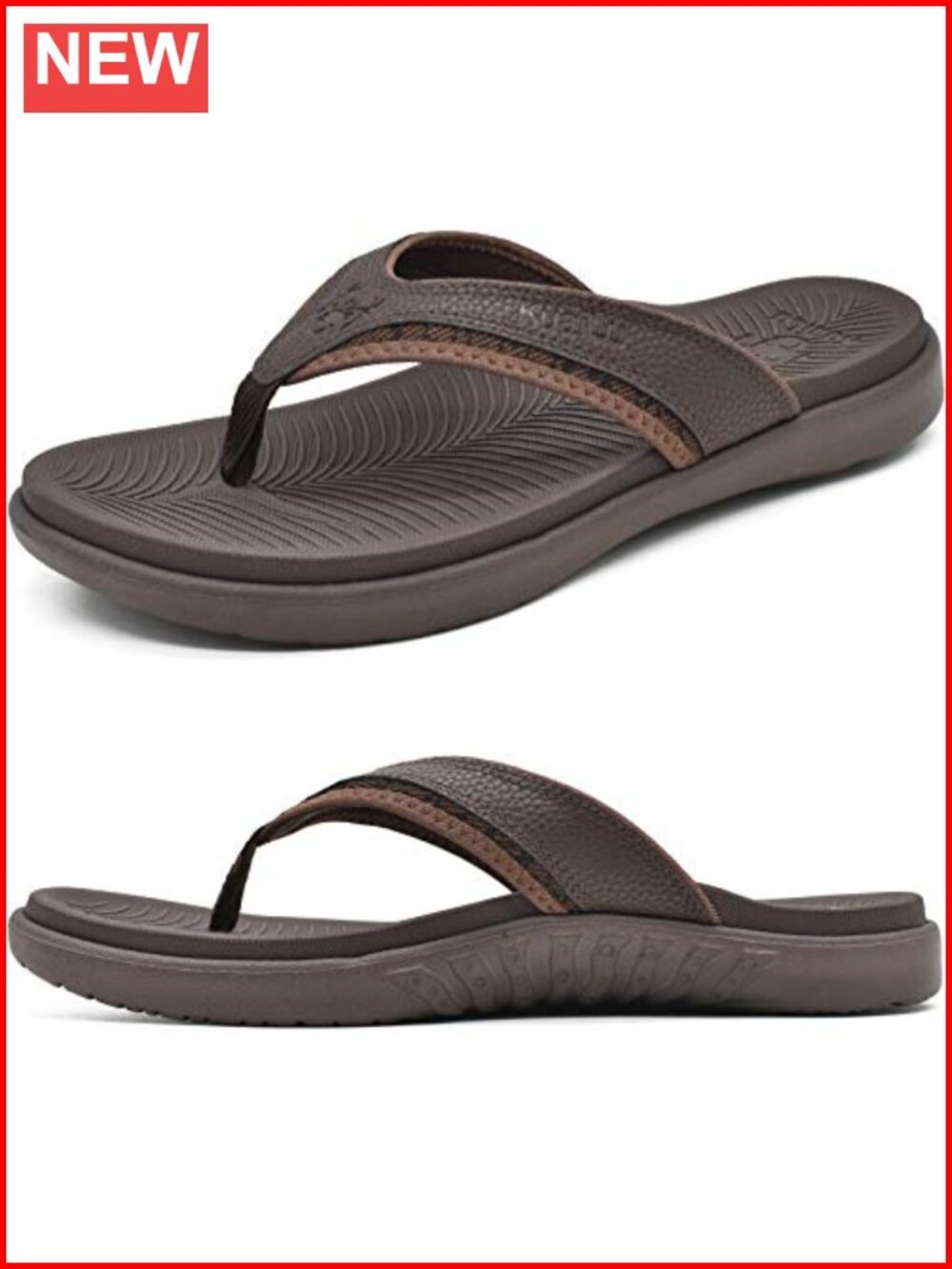 Men's Orthotic Flip Flops Arch Support Thong Sandals Non-Slip Waterproof Sport